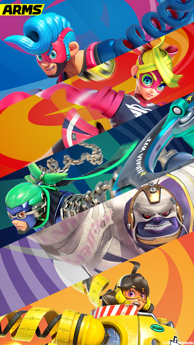 my.nintendo.com/Wallpaper - ARMS - All-Stars - [A]/ARMS_All-Stars_1_[640x1136].jpg
